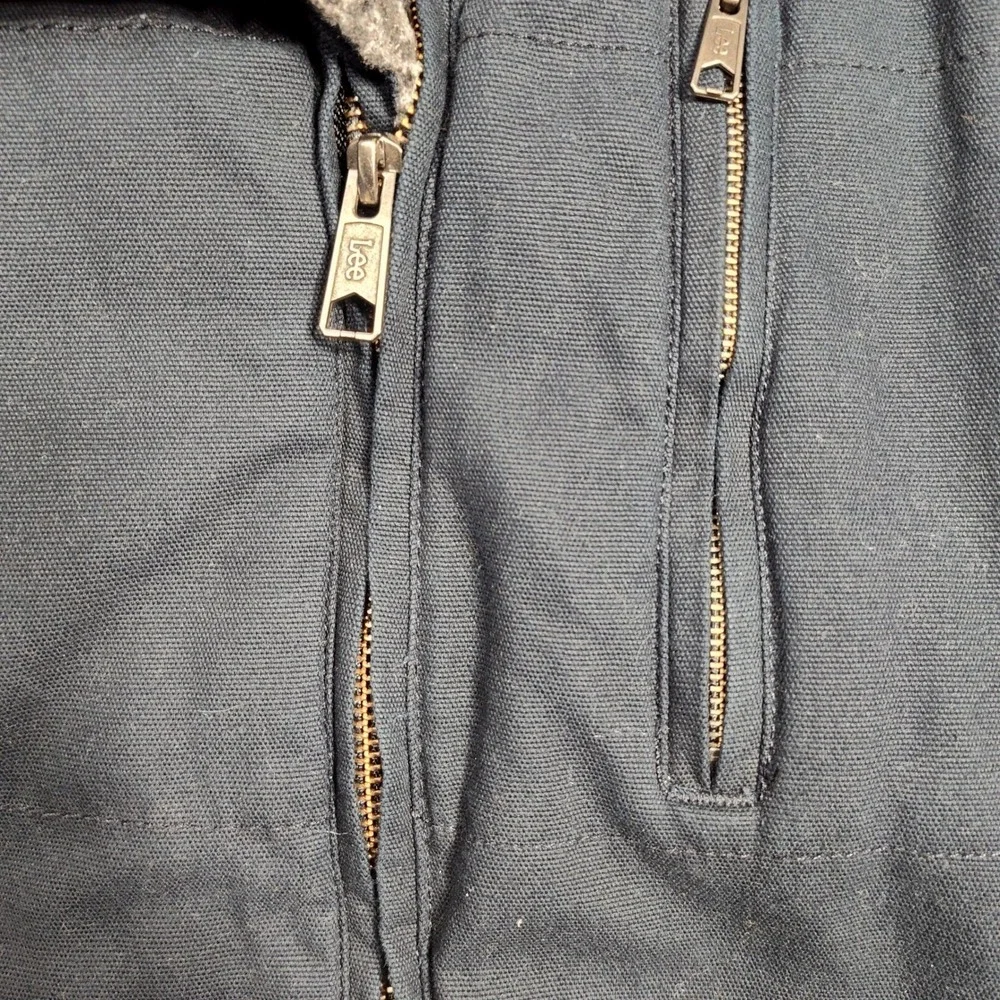 Lee Premium Select Vest Mens XL Full Zip Sherpa Lined Utility Canvas Black